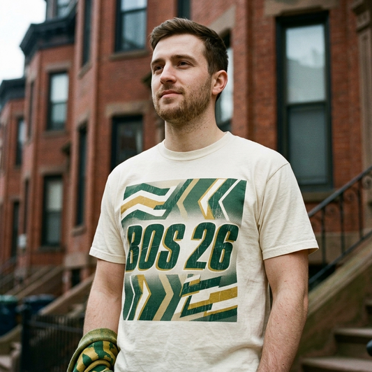 BOS '26 Tee — retro 90s graphic tee on body, Eleven Stripes
