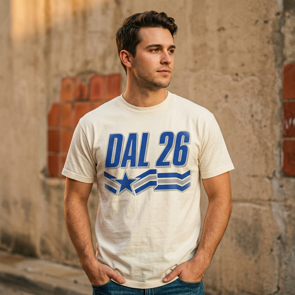 DAL '26 Tee — retro 90s graphic tee on body, Eleven Stripes