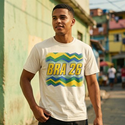 BRA '26 Tee — retro 90s graphic tee on body, Eleven Stripes
